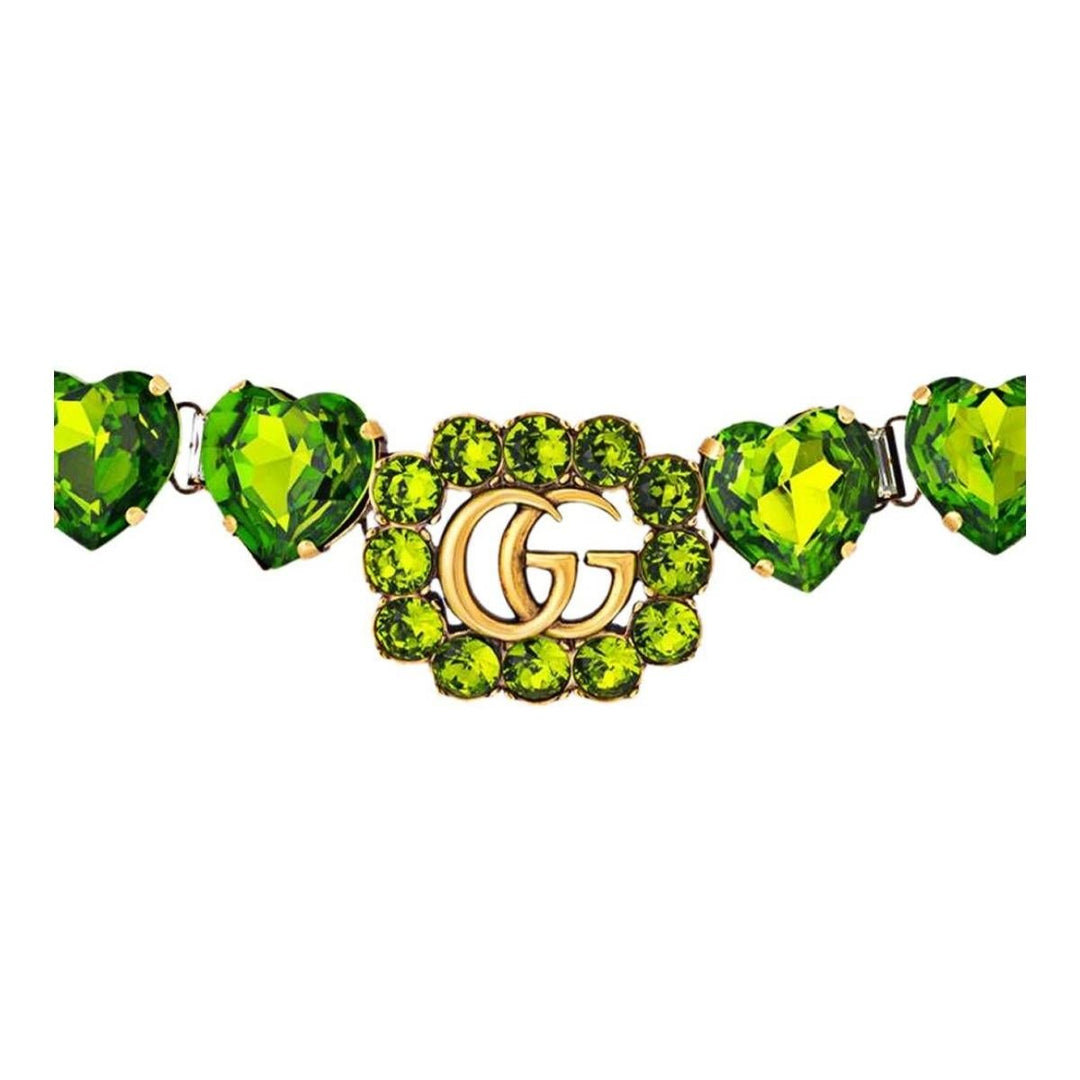 Double G Heart-crystal Necklace