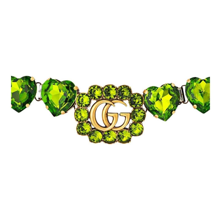 Double G Heart-crystal Necklace