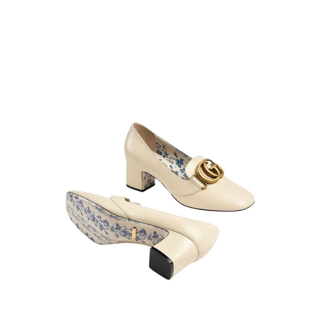 Double G Leather Mid-heel Pump