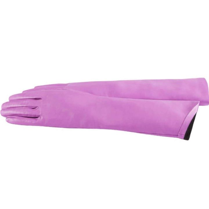 Elbow Pink Length Leather Gloves