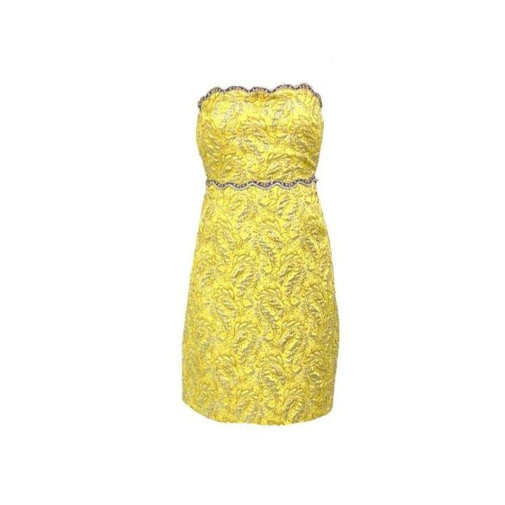 Gucci-Embellished Metallic Brocade Lurex Bustier Dress - Runway Catalog