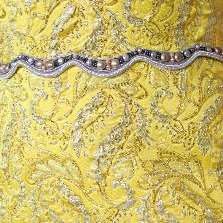 Embellished Metallic Brocade Lurex Bustier Dress