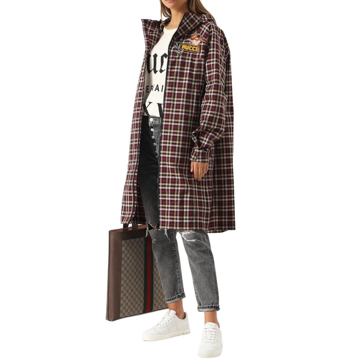 Embellished Plaid Coat