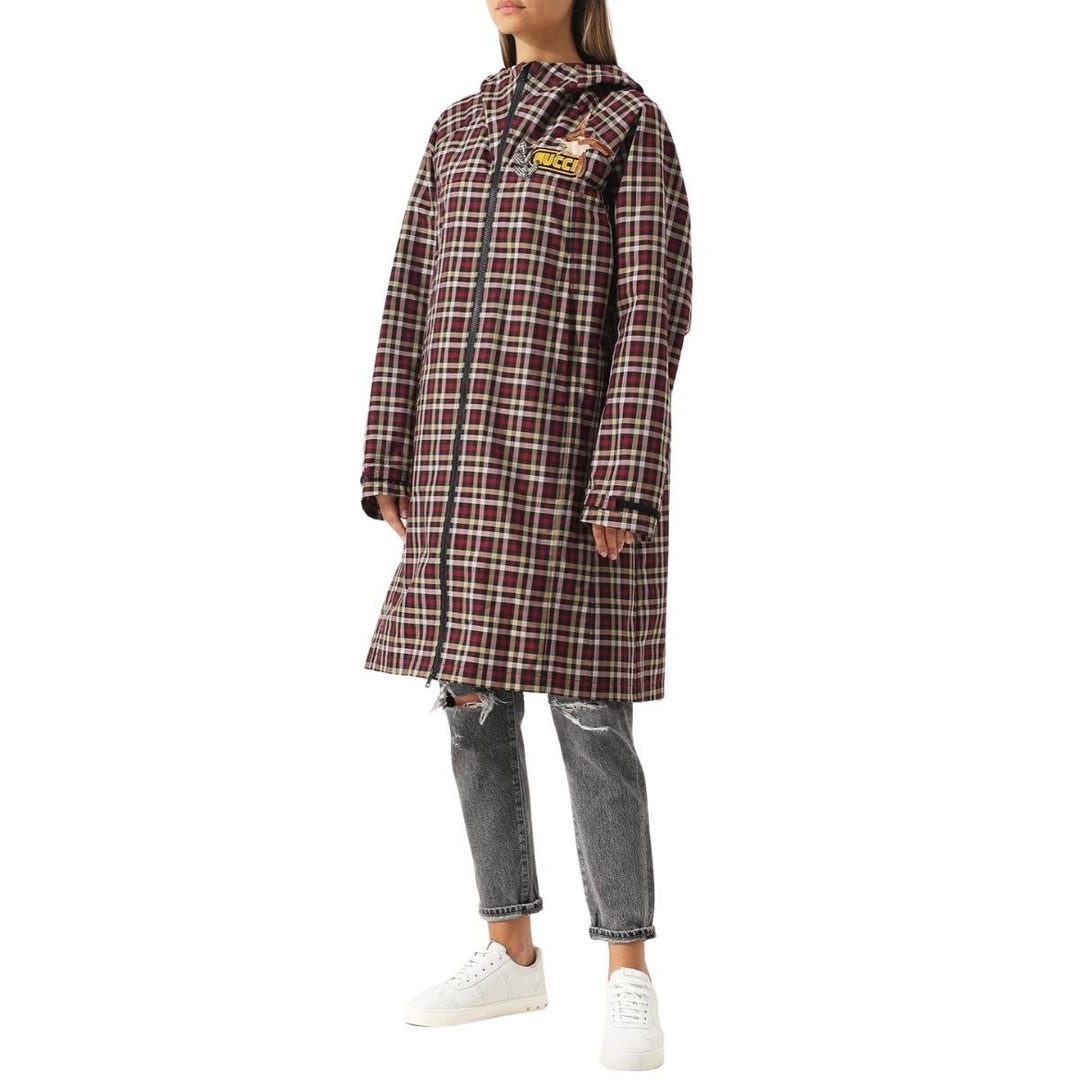 Embellished Plaid Coat