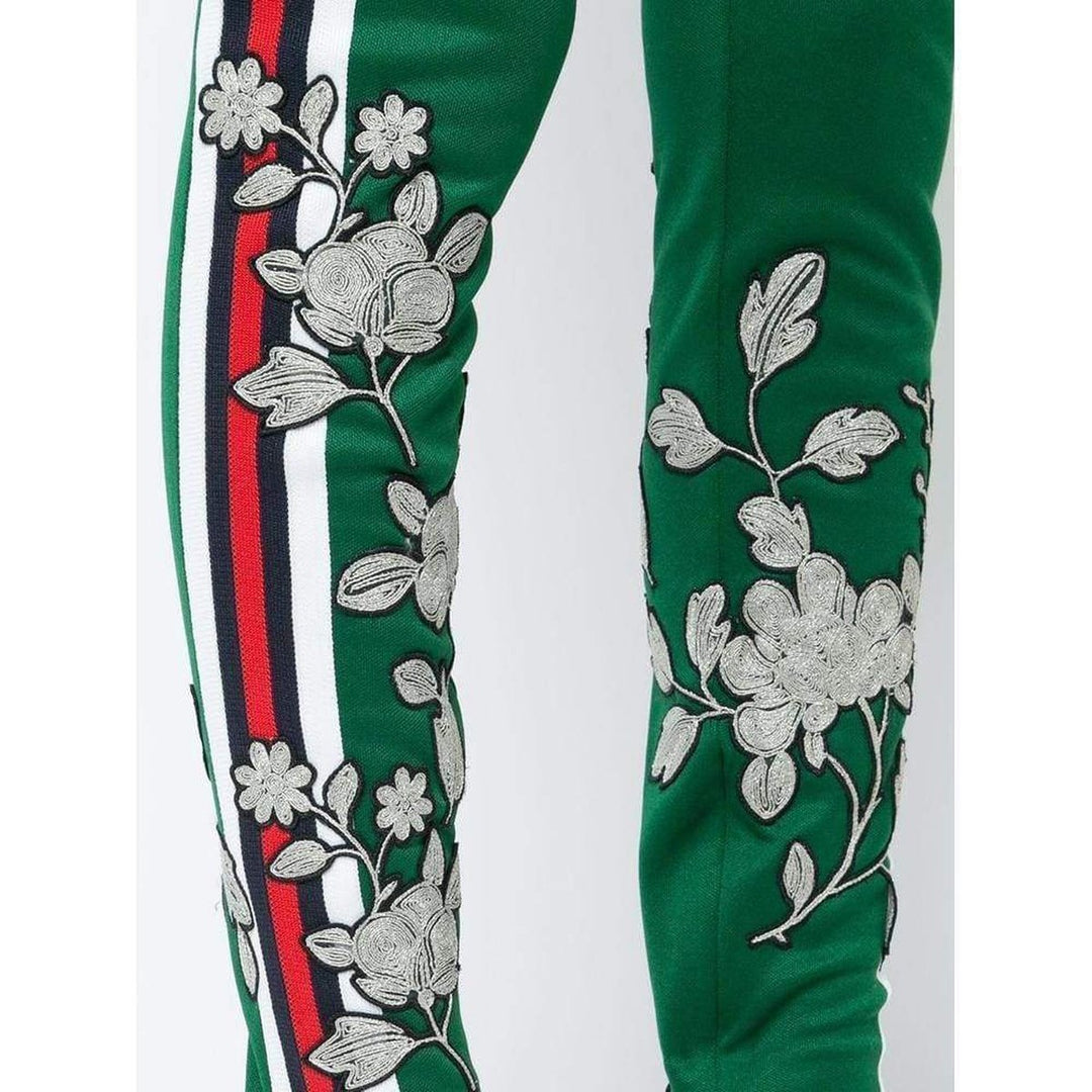 Embroidered Jersey Stirrup Leggings