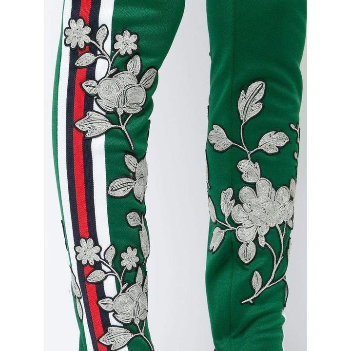 Embroidered Jersey Stirrup Leggings