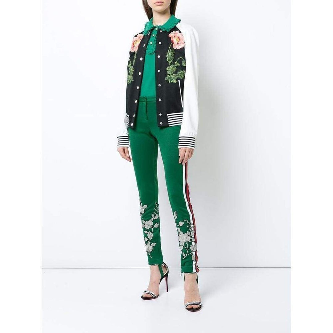 Embroidered Jersey Stirrup Leggings