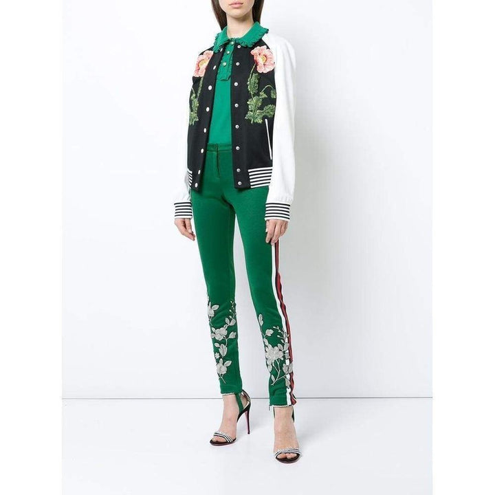 Embroidered Jersey Stirrup Leggings