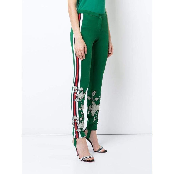 Embroidered Jersey Stirrup Leggings