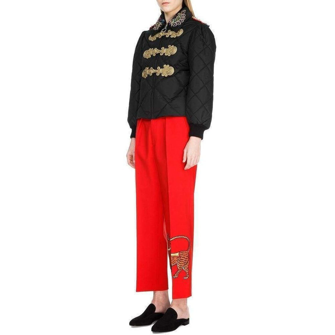 Embroidered Quilted Bomber Jacket