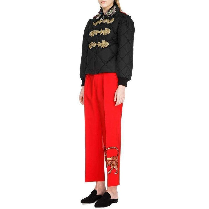Embroidered Quilted Bomber Jacket