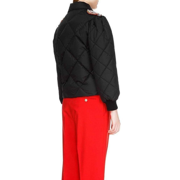 Embroidered Quilted Bomber Jacket