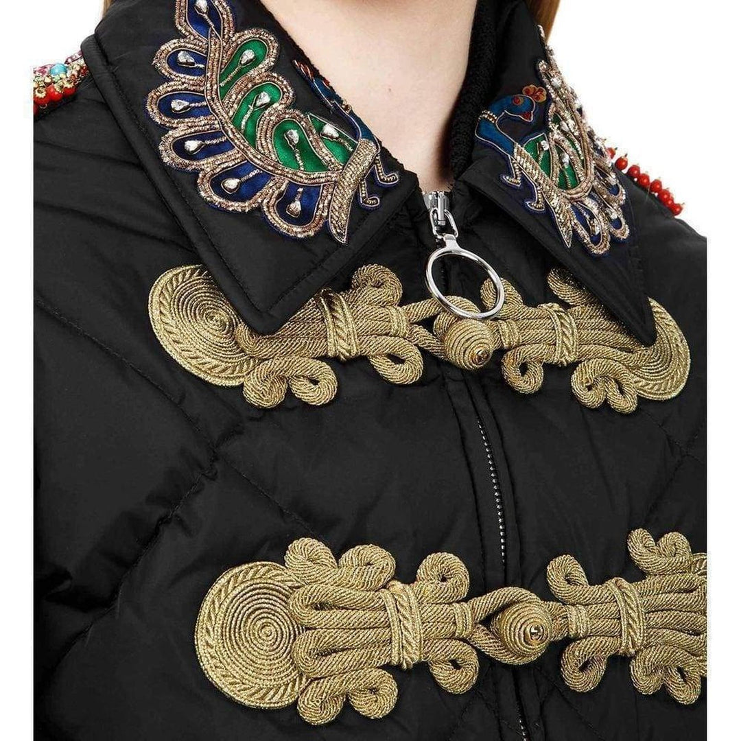 Embroidered Quilted Bomber Jacket