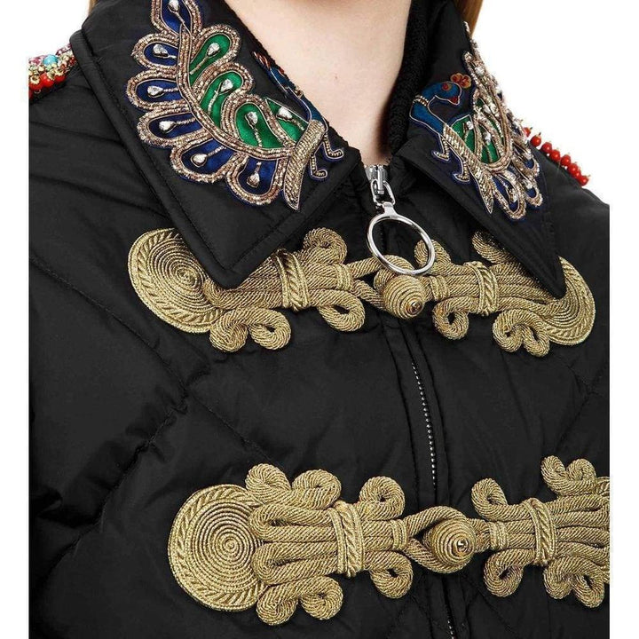 Embroidered Quilted Bomber Jacket