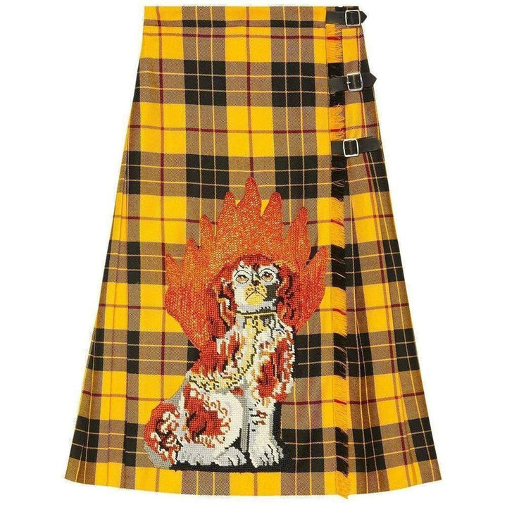 Gucci-Embroidered Tartan Wool Skirt - Runway Catalog