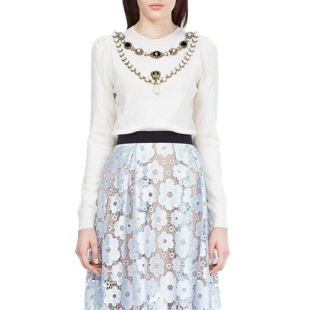 Embroidered Wool Sweater