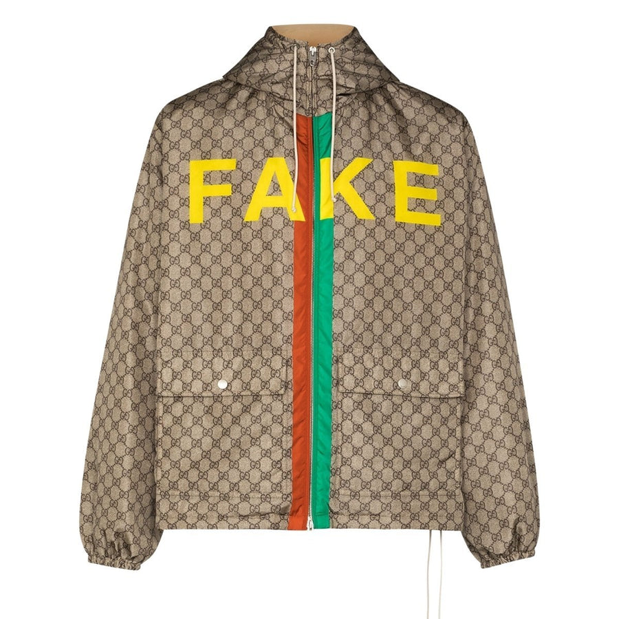 Gucci-Fake-Not Print Nylon Jacket - Runway Catalog
