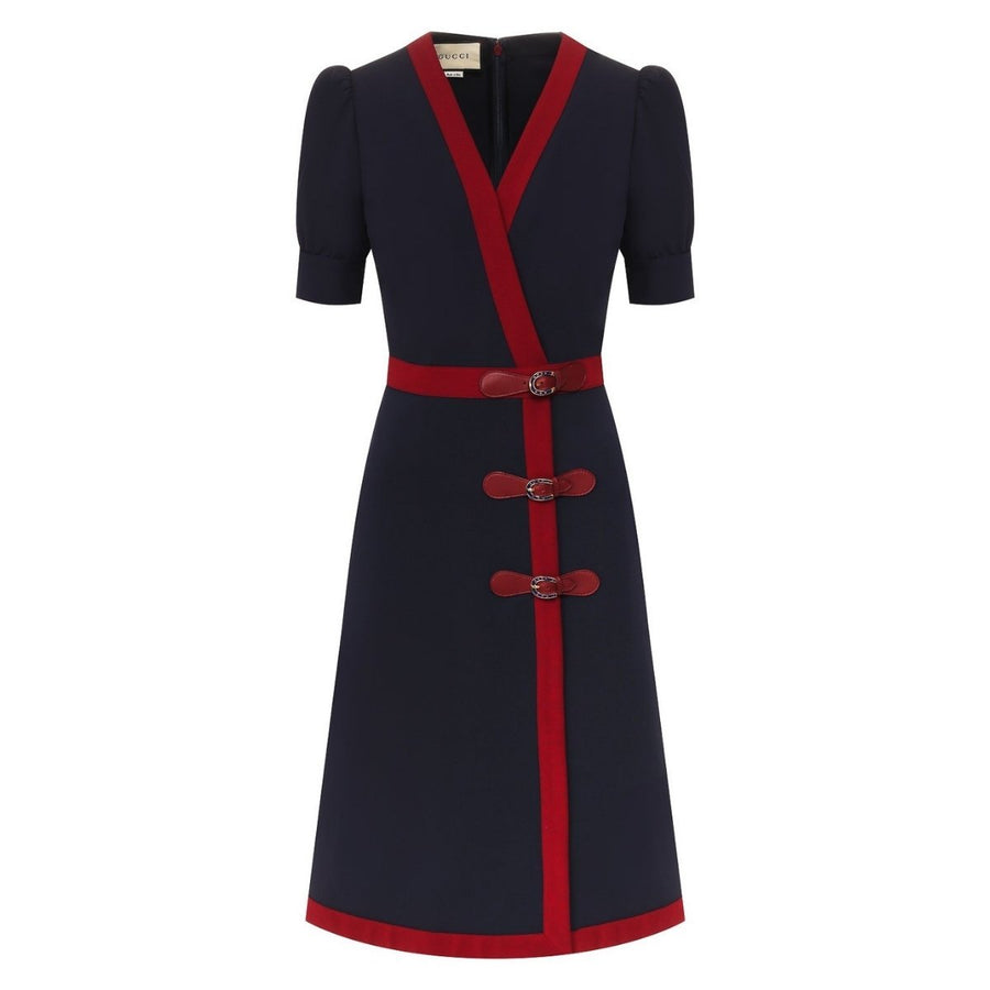 Gucci-Fitted Navy Blue Dress - Runway Catalog