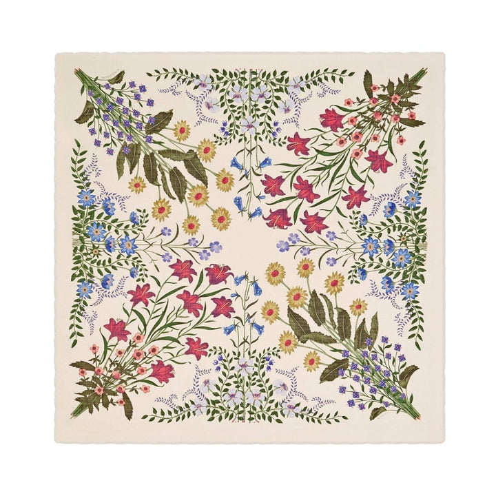 Gucci-Flora Print Wool Silk Shawl - Runway Catalog
