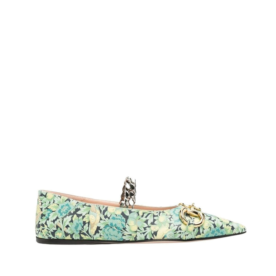 Gucci-Floral Horsebit Ballerina Shoes - Runway Catalog