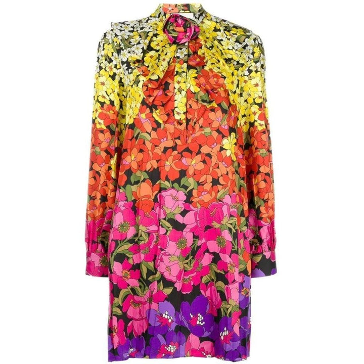 Gucci-Floral Print Bow Dress - Runway Catalog
