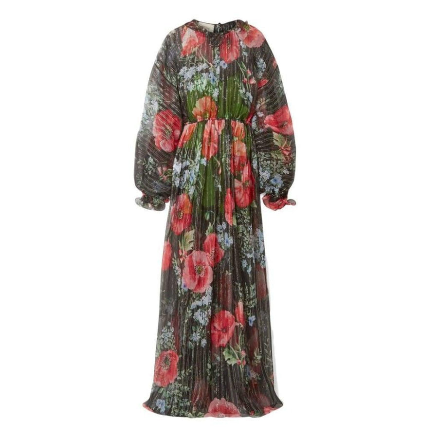 Gucci-Floral-print Crinkled Silk-blend Chiffon Gown - Runway Catalog