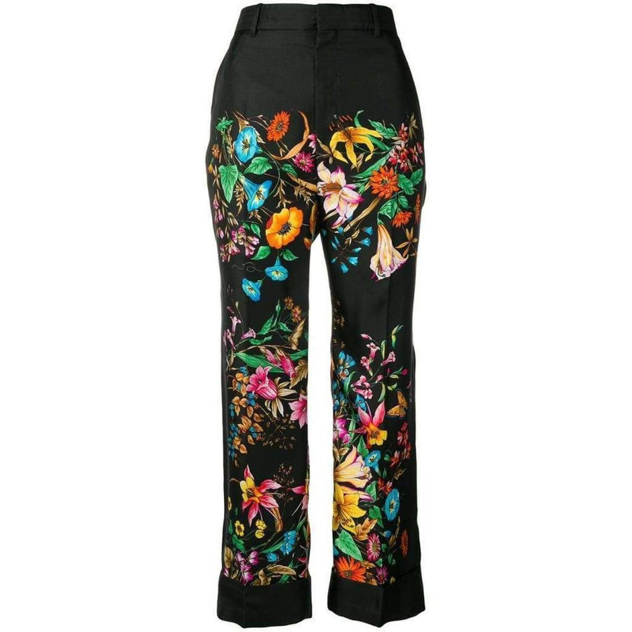 Gucci-Floral Print Cropped Trousers - Runway Catalog