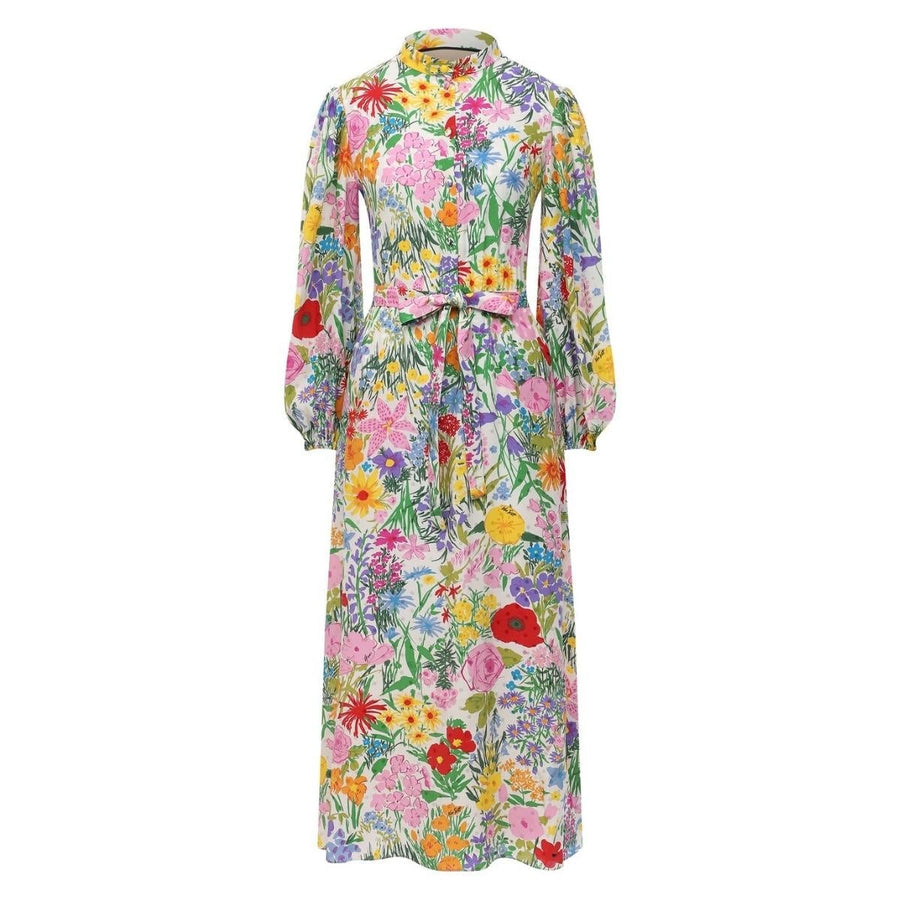 Gucci-Floral-Print Silk Dress - Runway Catalog