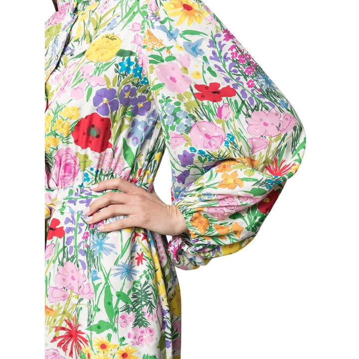 Floral-Print Silk Dress