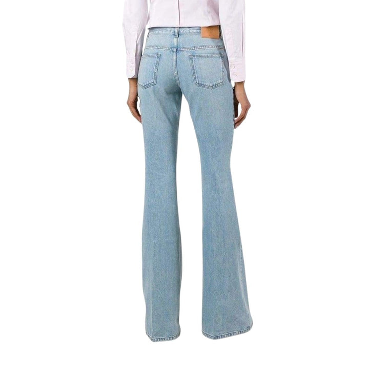 Fly Embroidered Flared Cotton Jeans