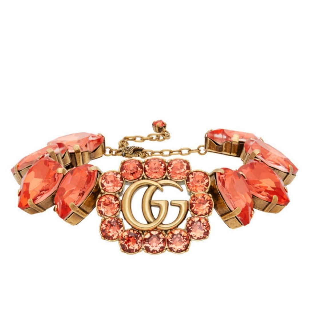 GG And Heart Crystal-Embellished Choker