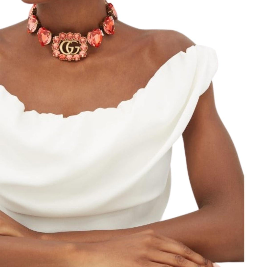 GG And Heart Crystal-Embellished Choker