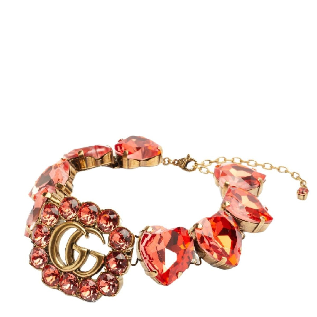 GG And Heart Crystal-Embellished Choker