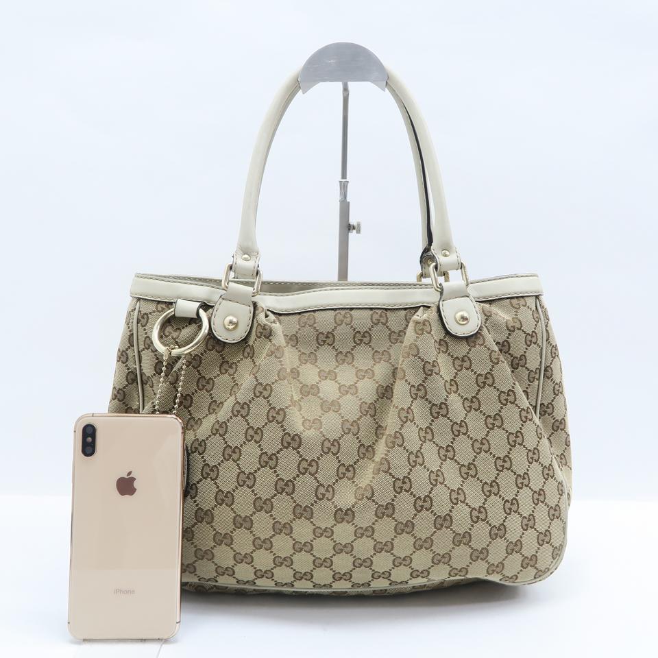 G*G GG Bag Supreme Brown Canvas Tote