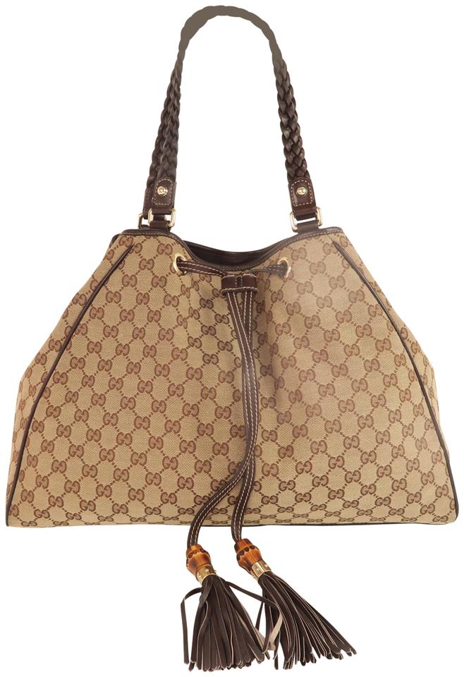 G*G Gg Brown Canvas Tote