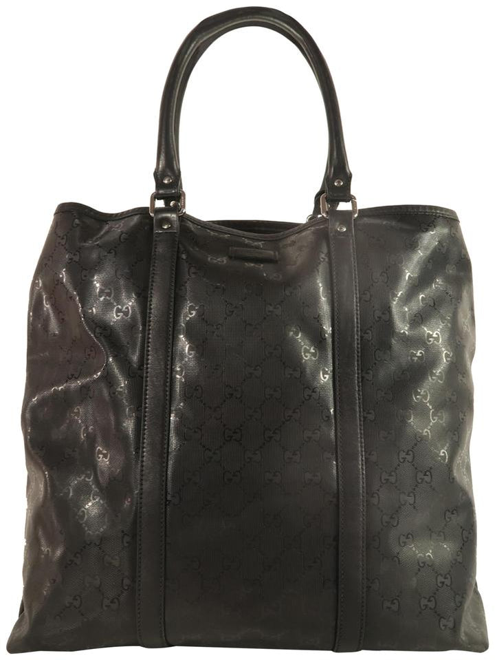 G*G Gg Embossing Black Pvc Tote