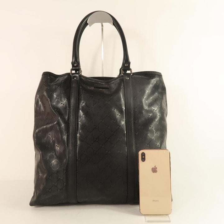 G*G Gg Embossing Black Pvc Tote
