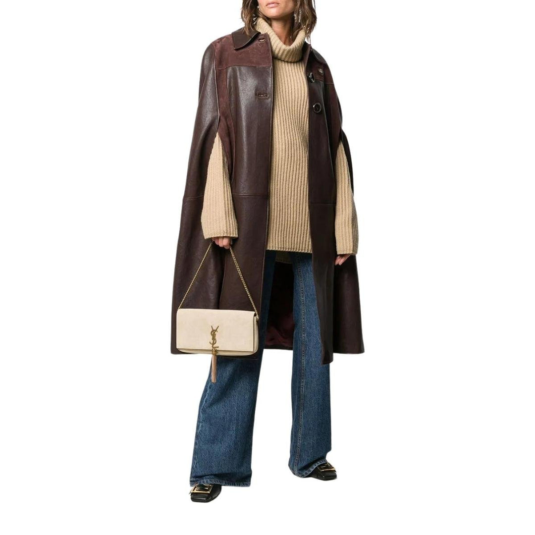 GG-logo Leather And Suede Cape