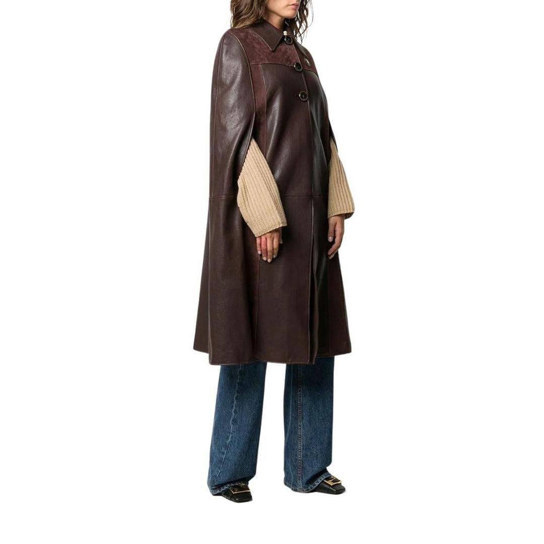 GG-logo Leather And Suede Cape