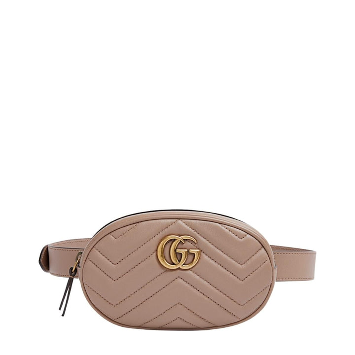 Gucci-GG Marmont Matelasse Belt Bag in Beige - Runway Catalog