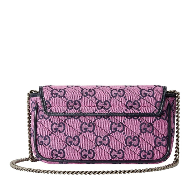 GG Marmont Pink Embroidery Super Mini Bag