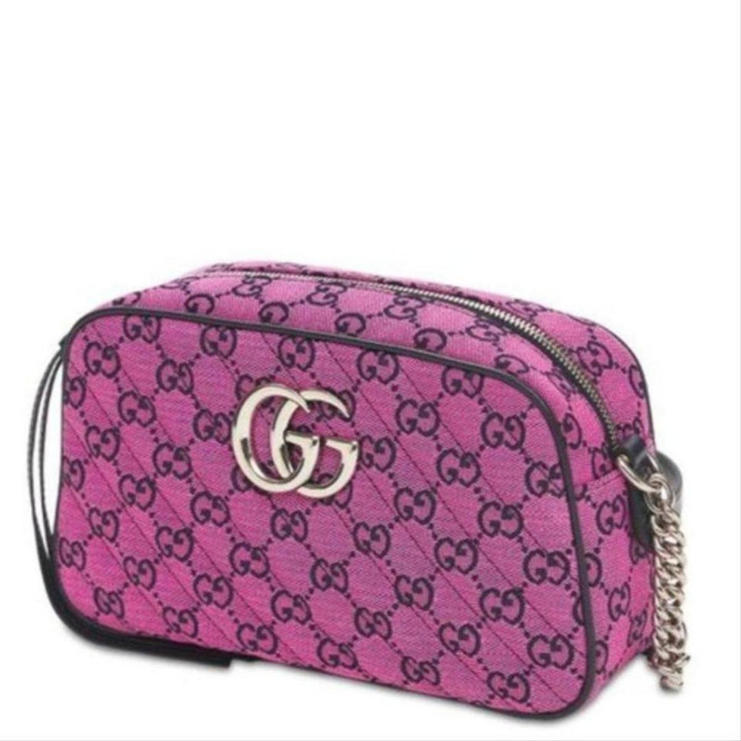 Gucci-GG Marmont Pink Small Shoulder Bag in Pink - Runway Catalog