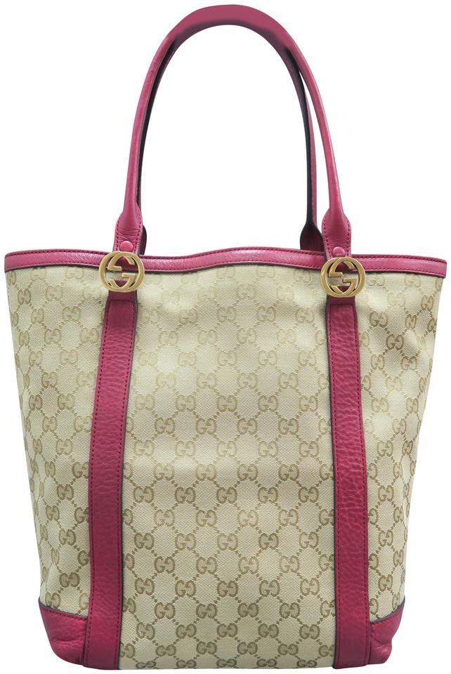 G*G Gg Supreme Beige&brown Canvas Tote