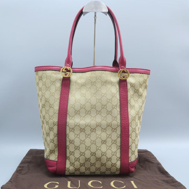G*G Gg Supreme Beige&brown Canvas Tote