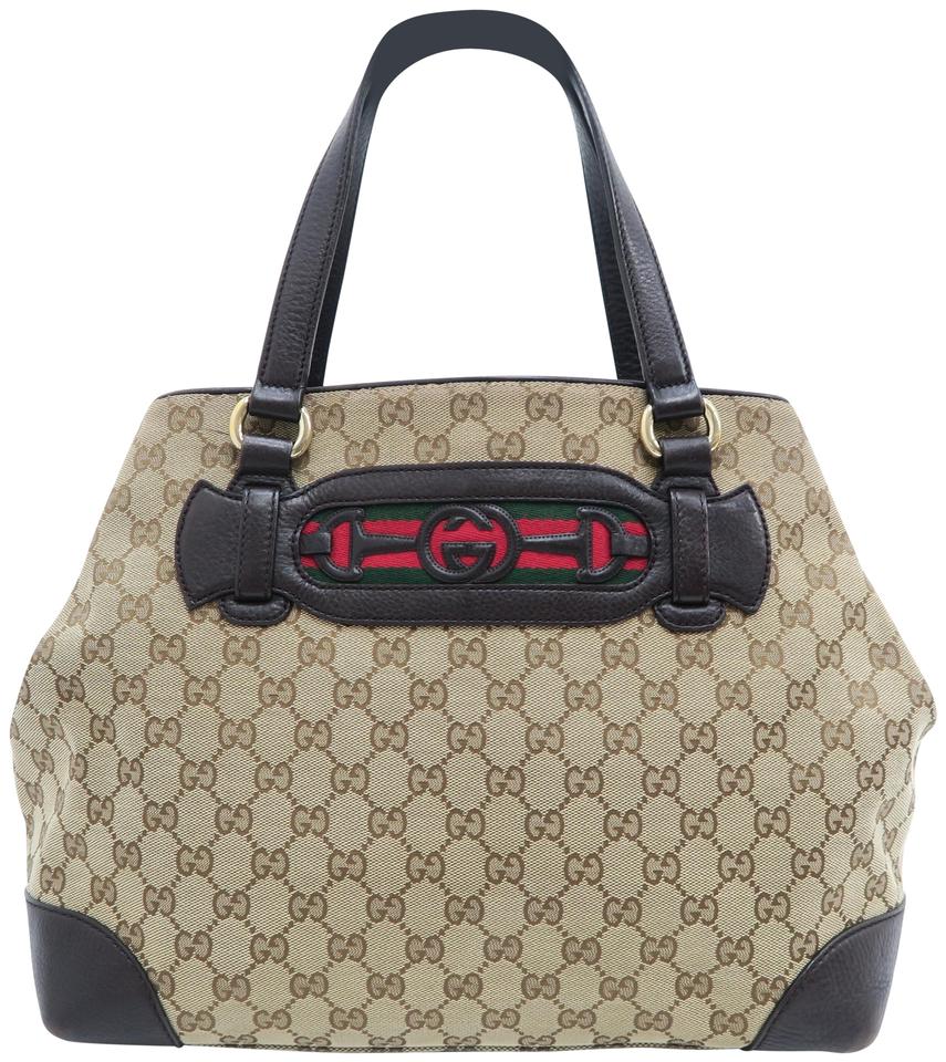 G*G Gg Supreme Brown Canvas Tote