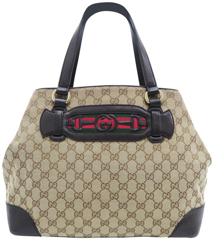 G*G Gg Supreme Brown Canvas Tote