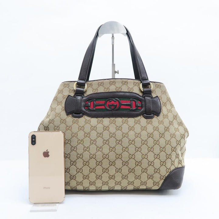 G*G Gg Supreme Brown Canvas Tote