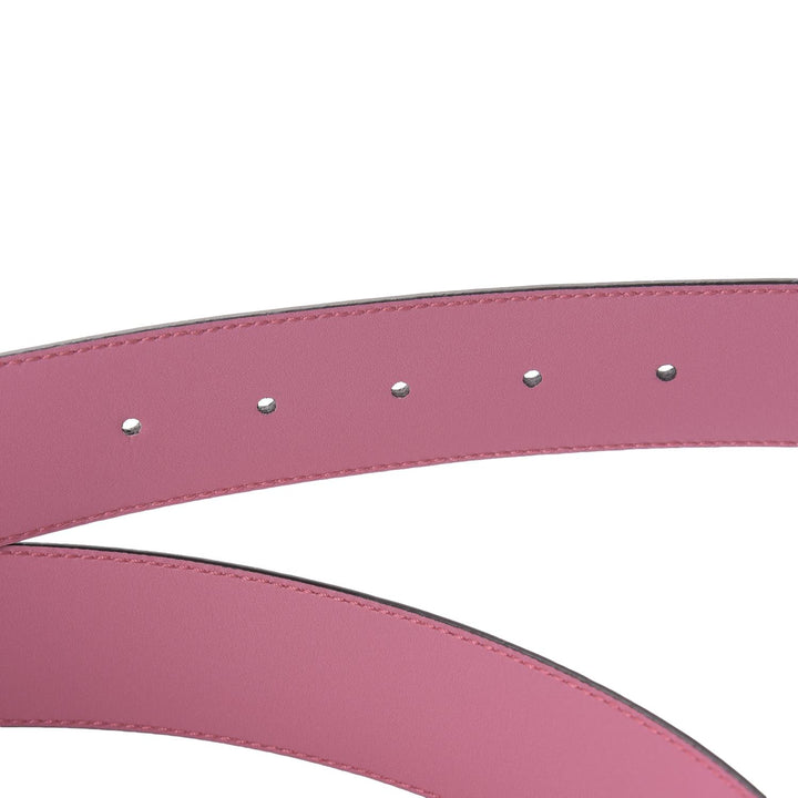 Gucci Glossy Pink Leather Interlocking GG Buckle 90/36 Belt 546386
