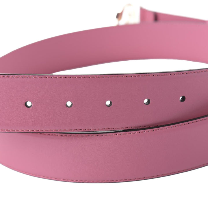 Gucci Glossy Pink Leather Interlocking GG Buckle 90/36 Belt 546386