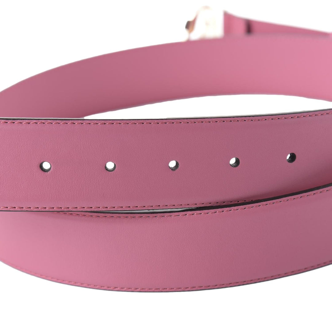 Gucci Glossy Pink Leather Interlocking GG Buckle 95/38 Belt 546386